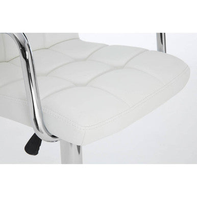 White Leather Effect Bar Chair | Starz