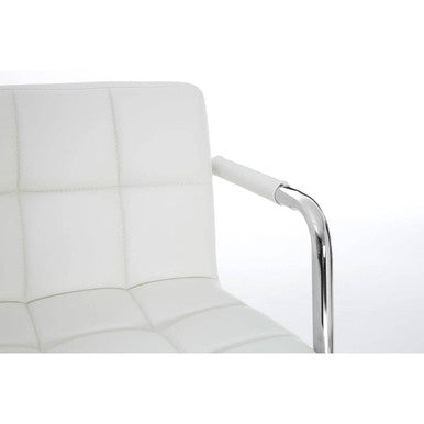White Leather Effect Bar Chair | Starz