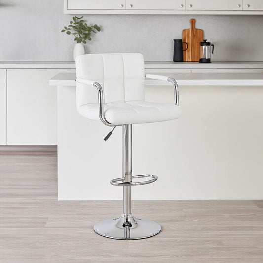 Starz White Leather Effect Bar Chair