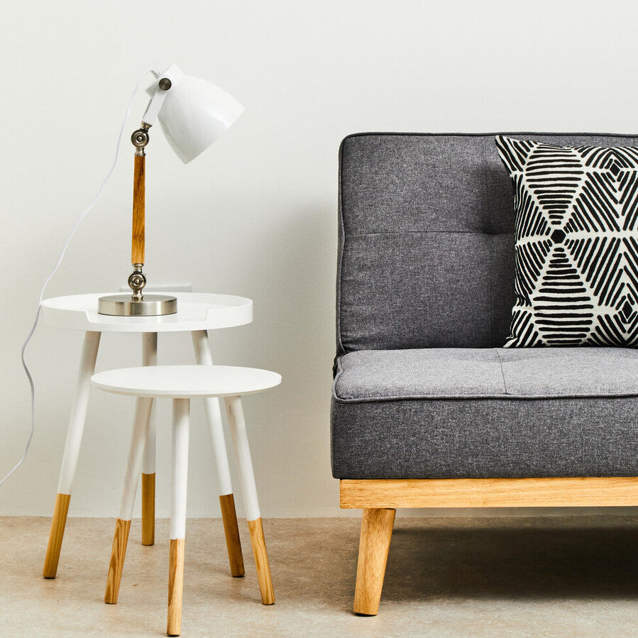 Set Of Two Viborg White Round Side Tables