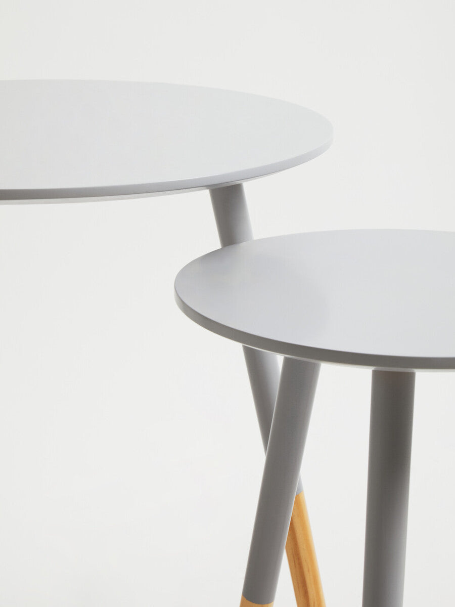 Set Of Two Viborg Grey Round Side Tables