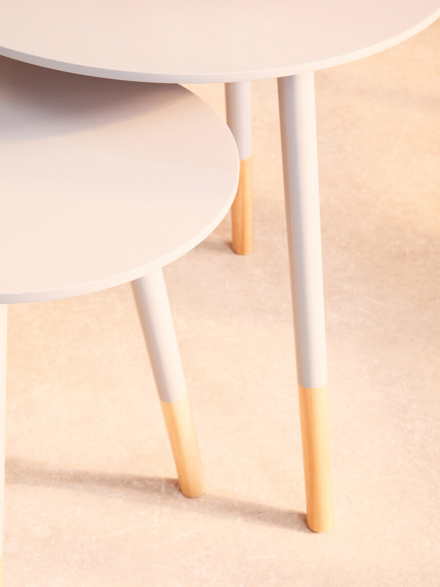 Set Of Two Viborg Grey Round Side Tables