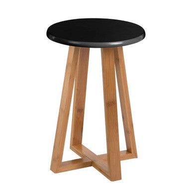 Viborg Black Bamboo Round Stool