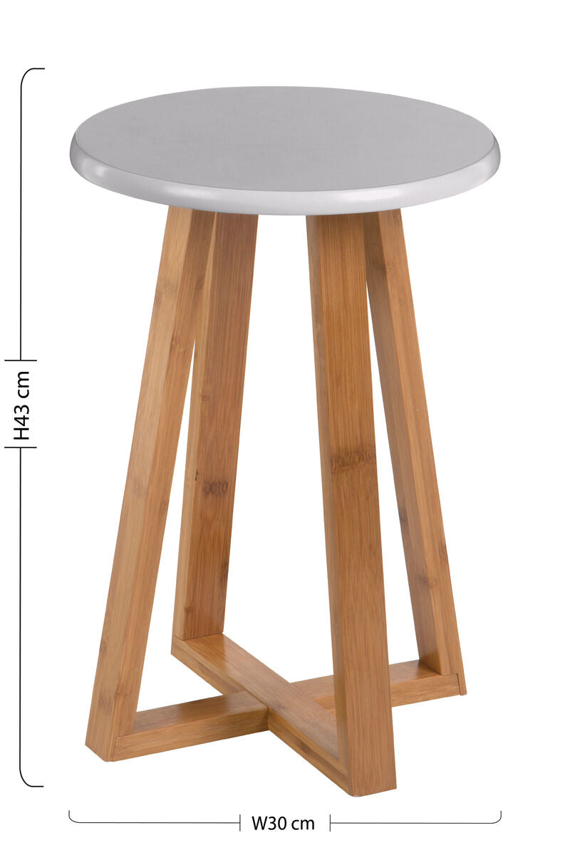 Viborg Grey Bamboo Round Stool