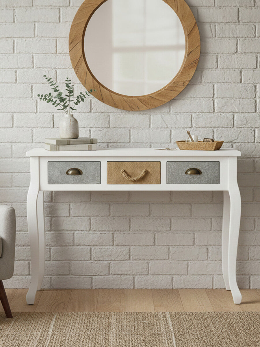White Console Table with 3 Drawers | Weymouth