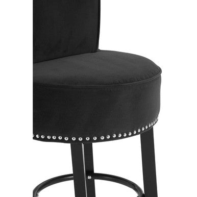 Regents Park Black Velvet Bar Chair