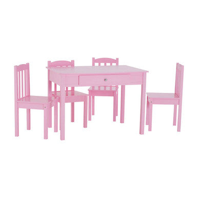 Kids 5 Piece Pink Table And Chair Set