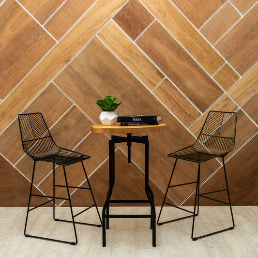 New Foundry Ash Veneer Bar Table