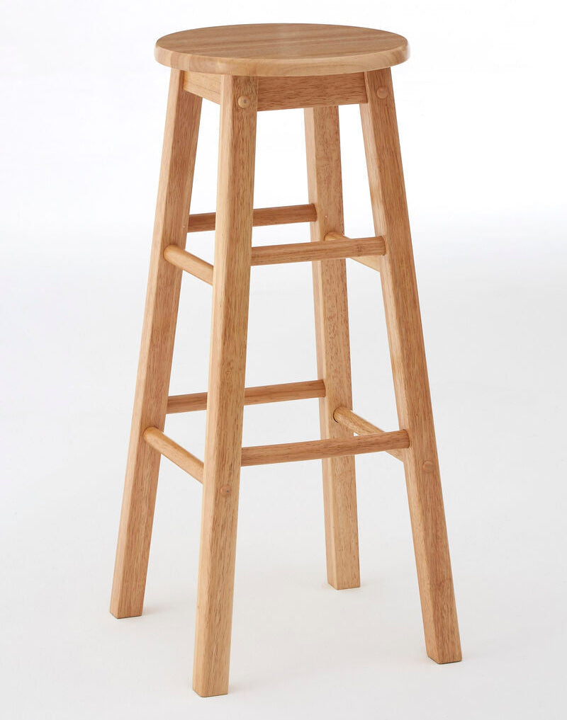 Natural Tropical Hevea Wood Tall Bar Stool | Selby