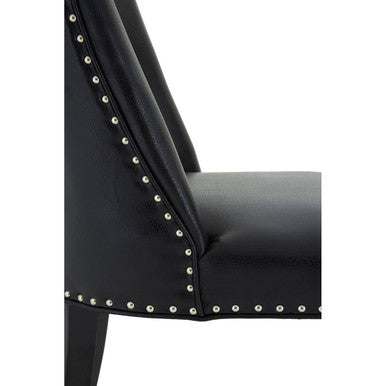 Rodeo Black Leather Effect Dining Chair