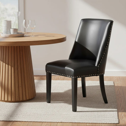 Rodeo Black Leather Effect Dining Chair