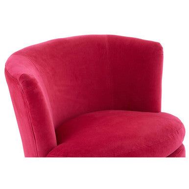 Plush Pink Velvet Round Accent Chair