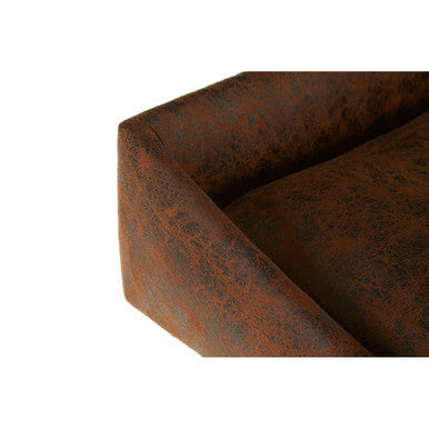 Brown Leather Effect Bar Stool | New Foundry