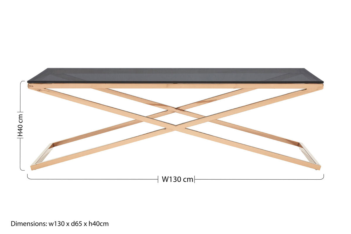 Montril Glass Top Criss Cross Coffee Table