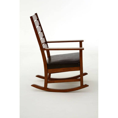 Brown Leather Effect Rocking Chair | Relax