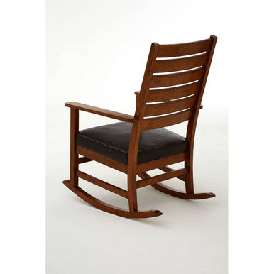 Brown Leather Effect Rocking Chair | Relax