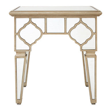 Silver Mirrior Glass Square Side Table | Medina