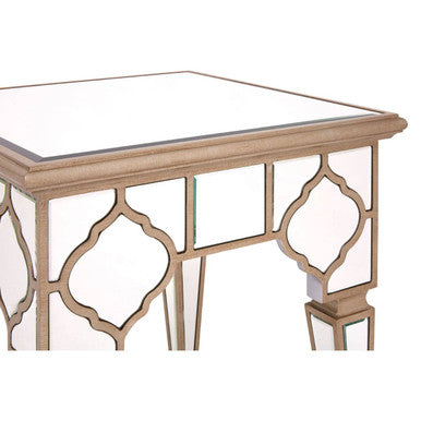 Silver Mirrior Glass Square Side Table | Medina