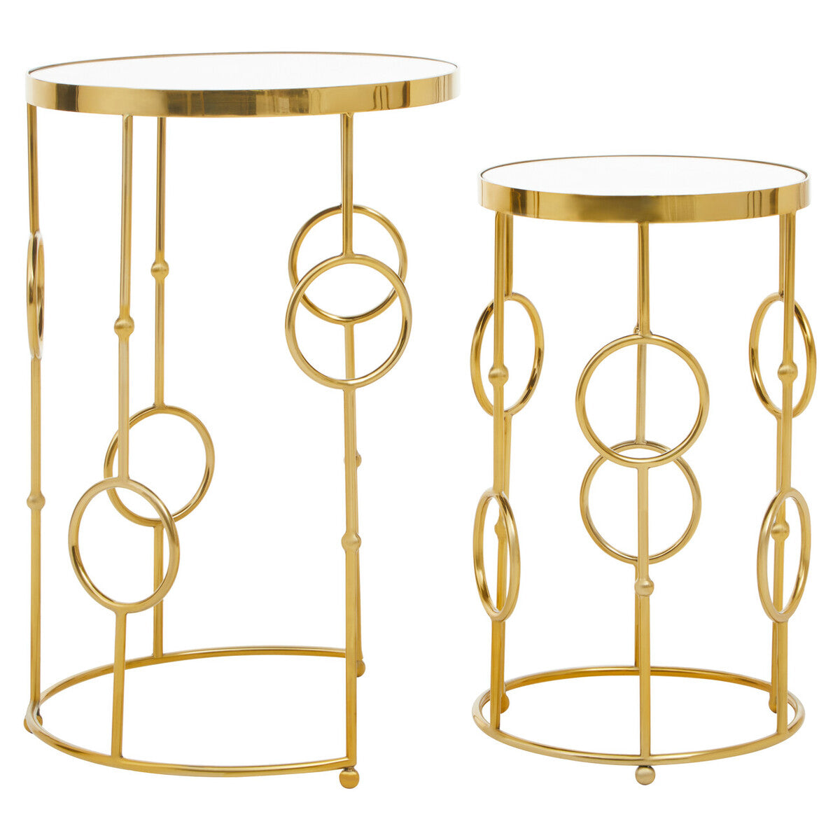 Avantis Set Of Two Gold Metal Tables