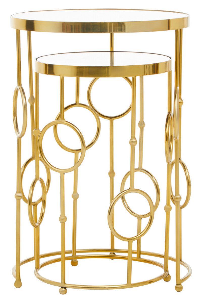 Avantis Set Of Two Gold Metal Tables