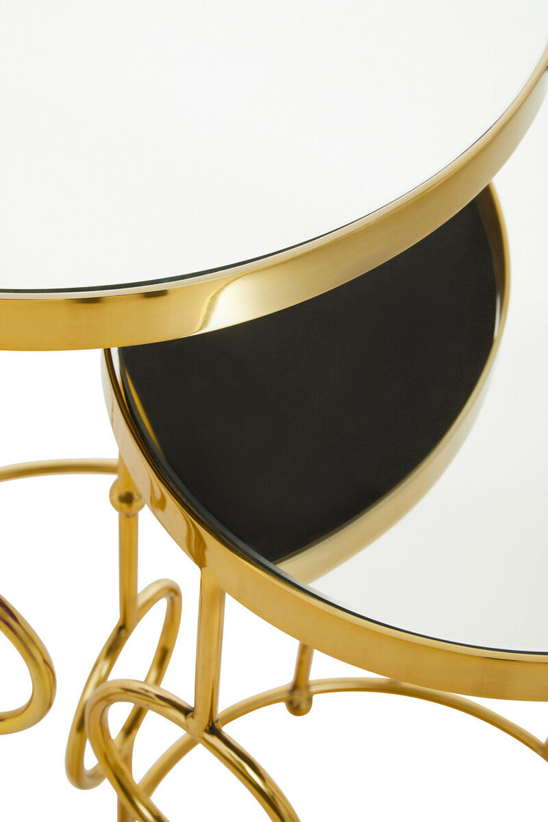 Avantis Set Of Two Gold Metal Tables