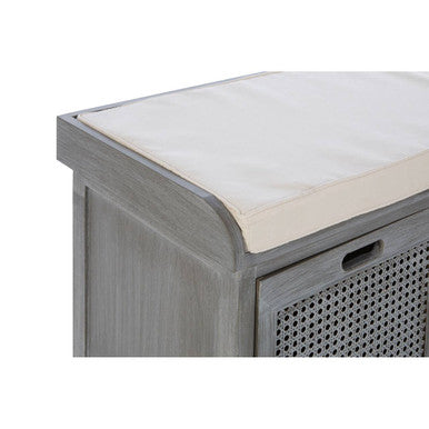 Three Drawer Slate Grey Storage Bench, Heritage