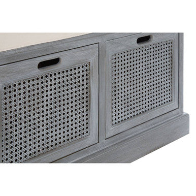Three Drawer Slate Grey Storage Bench, Heritage
