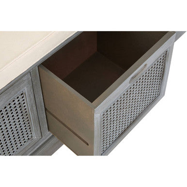 Three Drawer Slate Grey Storage Bench, Heritage
