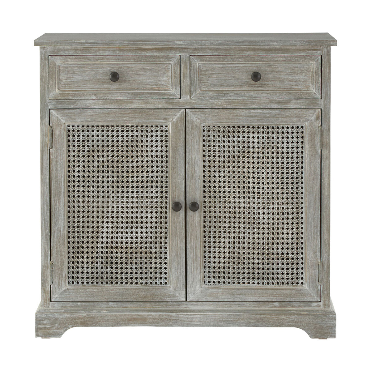 Heritage Natural Wood Washed Finish Lattice Door Cabinet