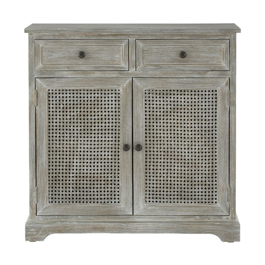 Heritage Natural Wood Washed Finish Lattice Door Cabinet
