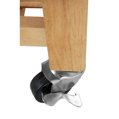 Brown Tropical Hevea Wood Kitchen Trolley with Storage Drawers Glenn | Harlow