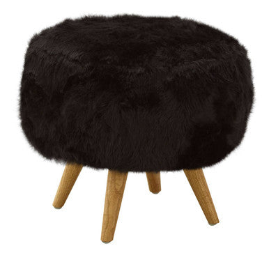 Cabaret Black Fur Effect Stool