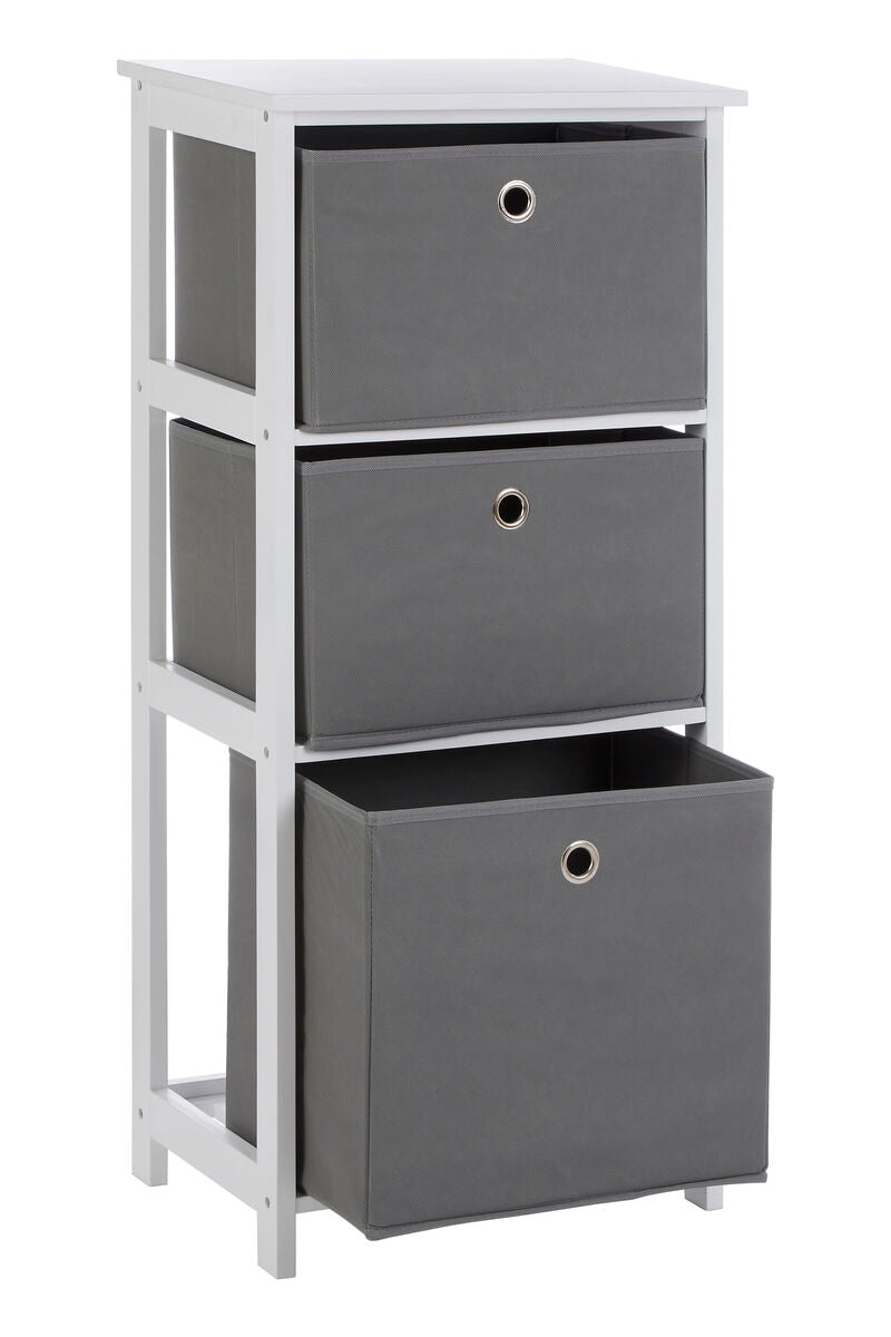 3 Grey Fabric Drawers Cabinet | Lindo