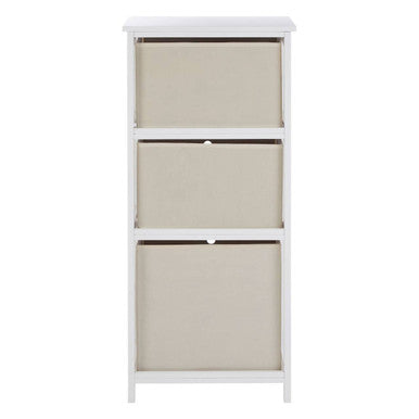 Lindo 3 Natural Fabric Drawers Cabinet
