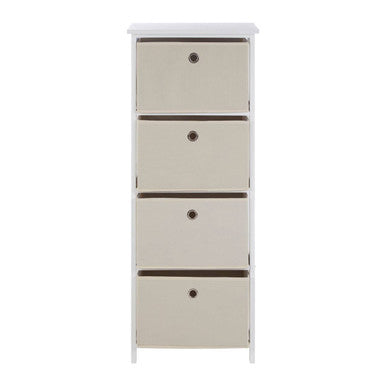 4 Natural Fabric Drawers Cabinet | Lindo