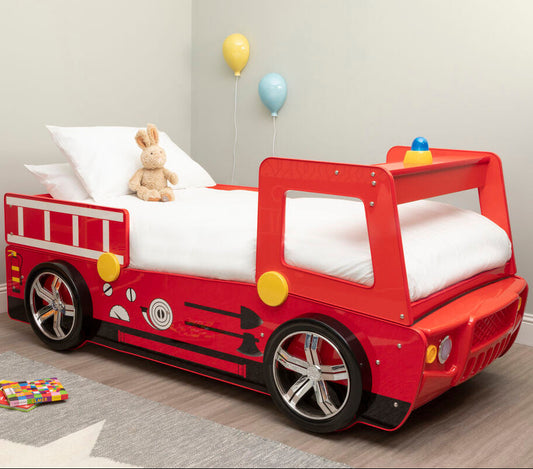 Kids Red Fire Engine Bed