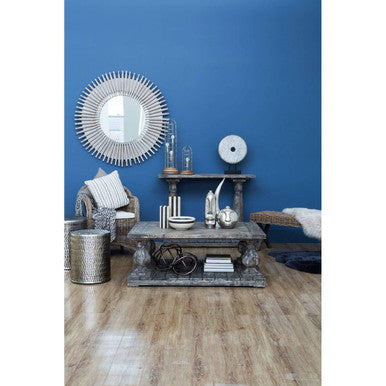 Templar Set of 2 Nickel Finish Side Tables and Stools