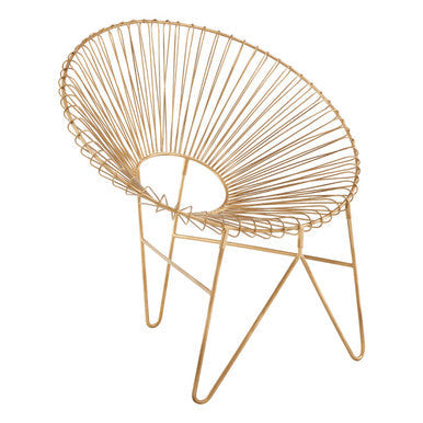 Templar Gold Iron Occasional Chair with Metal Frame