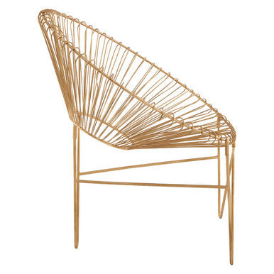 Templar Gold Iron Occasional Chair with Metal Frame
