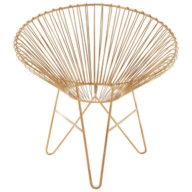 Templar Gold Iron Occasional Chair with Metal Frame