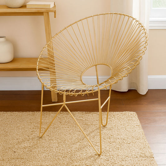 Templar Gold Wire Frame Occasional Chair