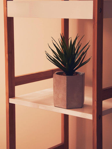 Nostra Four Tier White And Natural Shelf Unit