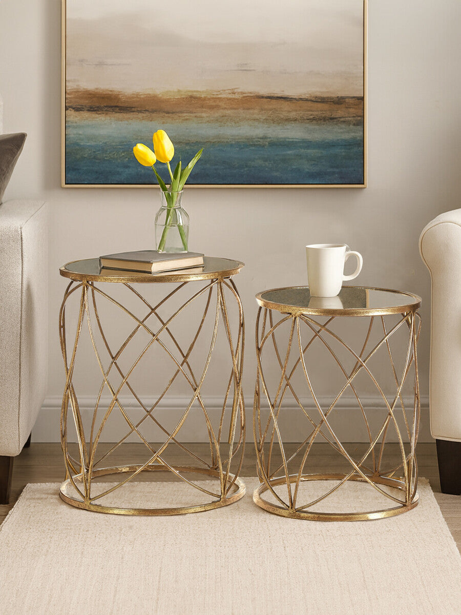 Arcana Set Of Two Round Side Tables.