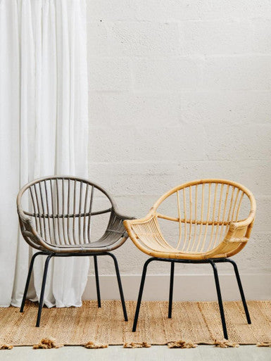 Lagom Grey Wash Natural Rattan Chair