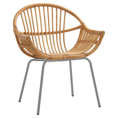 Lagom Natural Rattan Grey Metal Chair