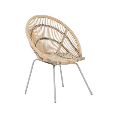 White Washed Natural Rattan Chair | Lagom