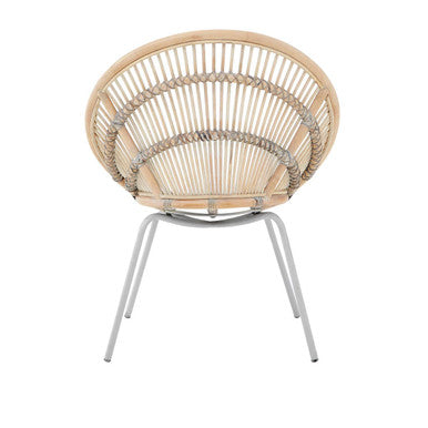 White Washed Natural Rattan Chair | Lagom