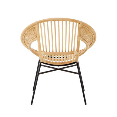 Lagom Natural Rattan And Black Iron Chair