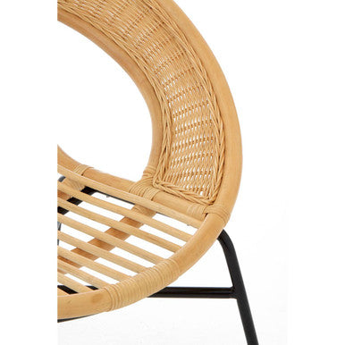 Natural Rattan and Black Iron Chair | Lagom