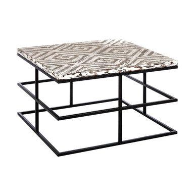 Black Rustic Chevron Square Coffee Table | Lombok